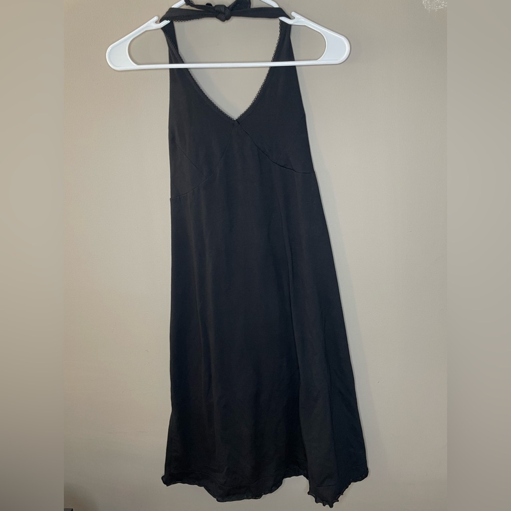 Black Halter Top Dress By Green Cotton Size 14